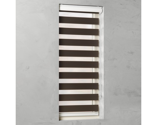 Soluna dubbel rolgordijn D-R12 Noah met cassette, bruin, 60x175 cm