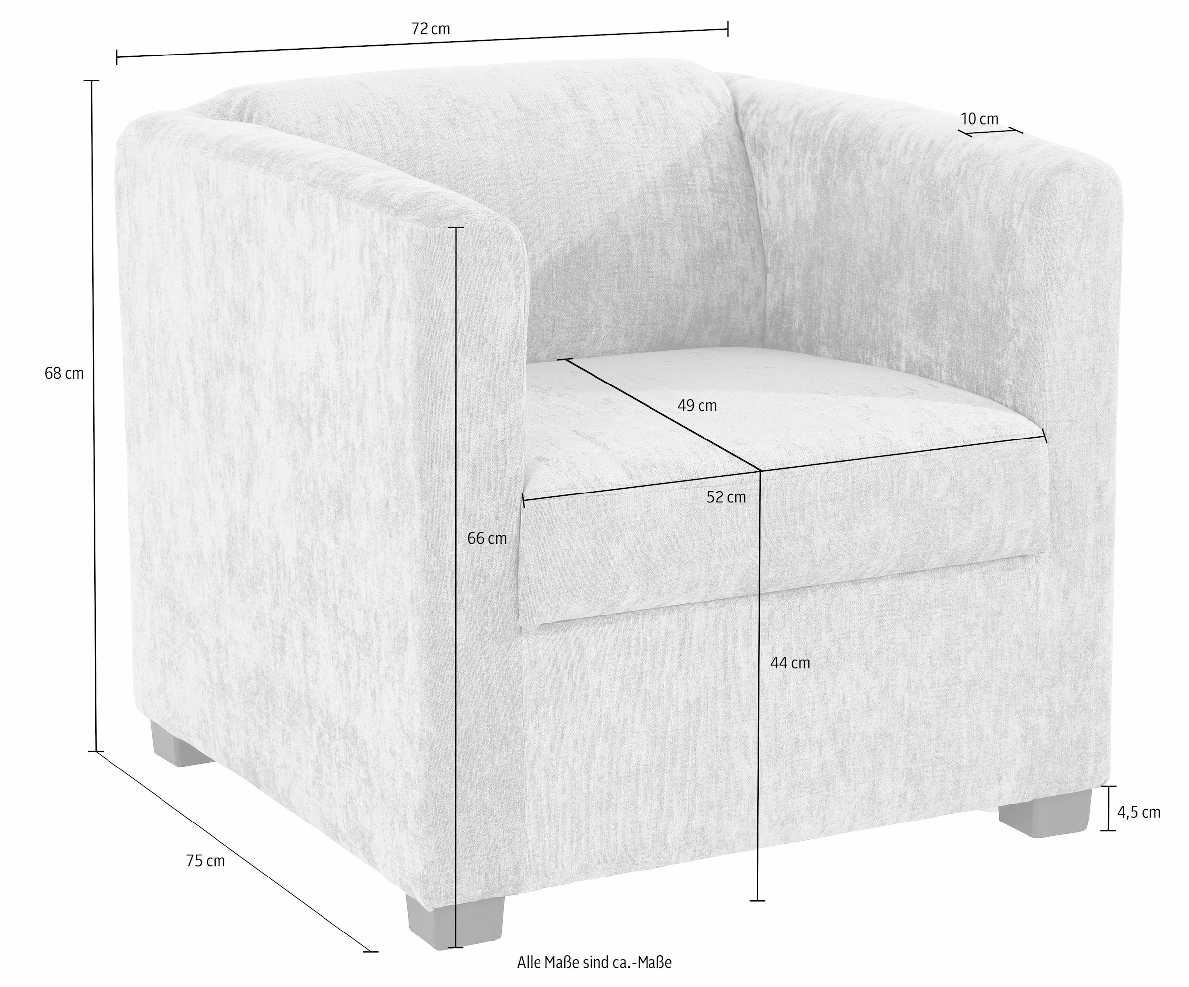 INOSIGN Sessel »Bob Cocktailsessel, Clubsessel, Loungesessel« in verschiedenen modernen Farben und Qualitäten