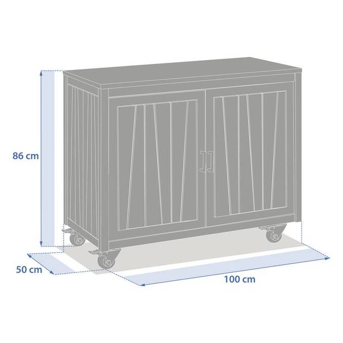 Module 2 portes à roulettes pour cuisine d'été LODGIA Beige