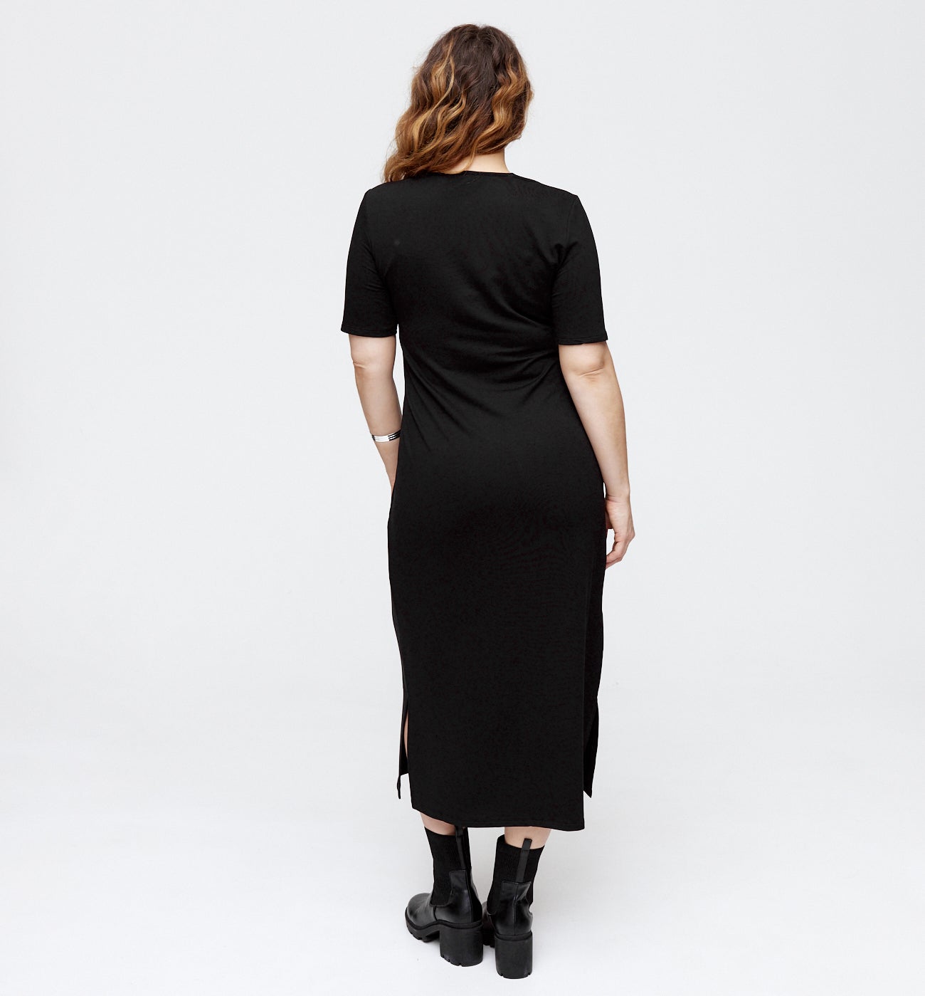 Robe longue en jersey - Noir
