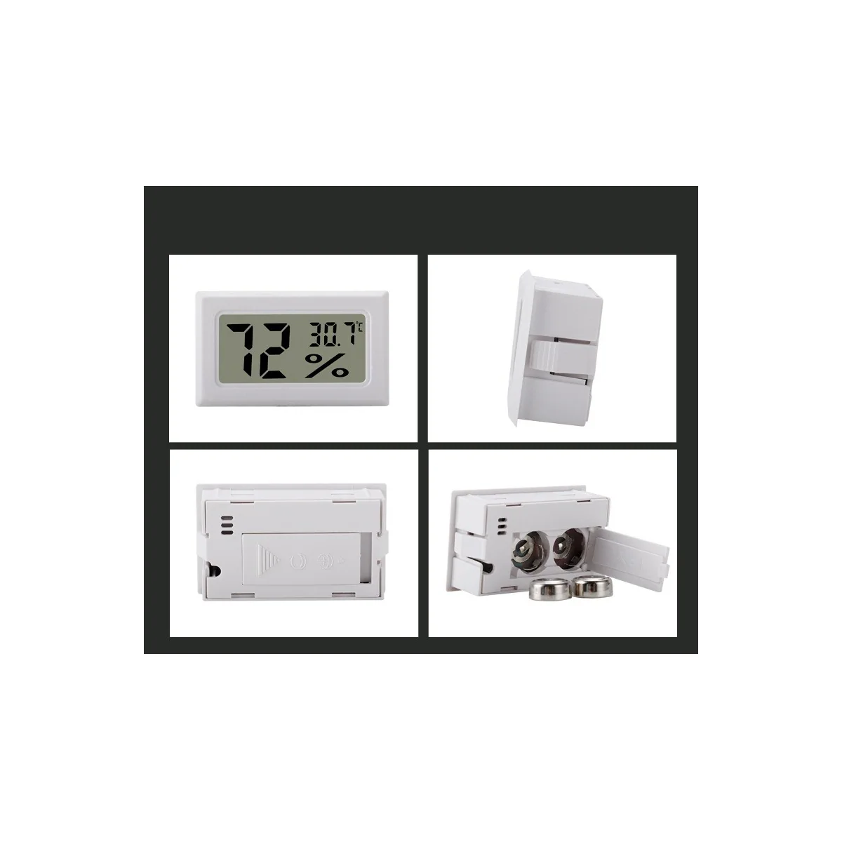 Mini LCD Hygrometer / Termometer Hvit 1-pakning