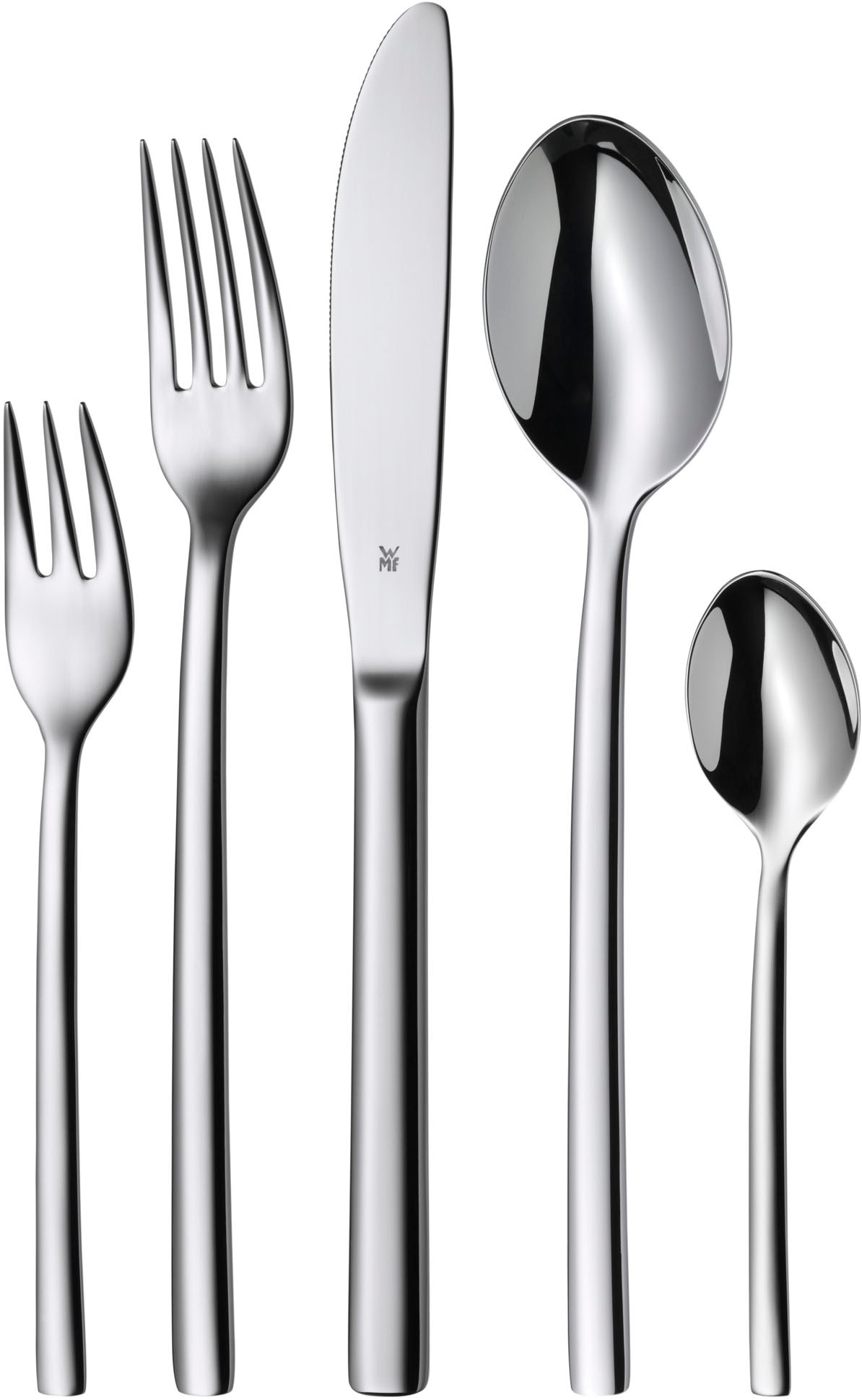 WMF Besteck-Set »Miami in eleganter Optik, ergonomische Haptik, Wellenschliff-Messer« spülmaschinengeeignet, säuregeeignet, hochwertiger Besteckkasten