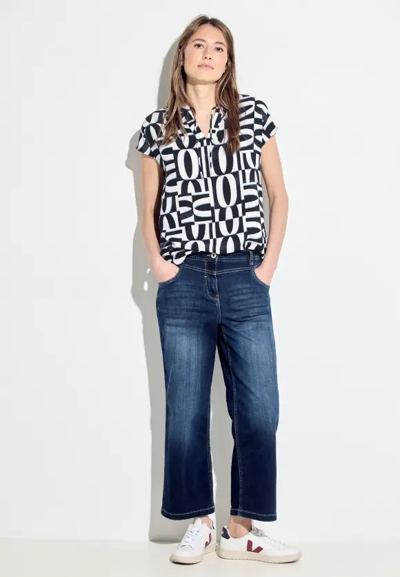 Tunikabluse mit Print - universal blue