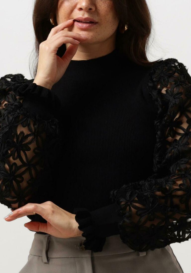 Y.A.S. zwarte y.a.s.  yasfrillme ls knit pullover