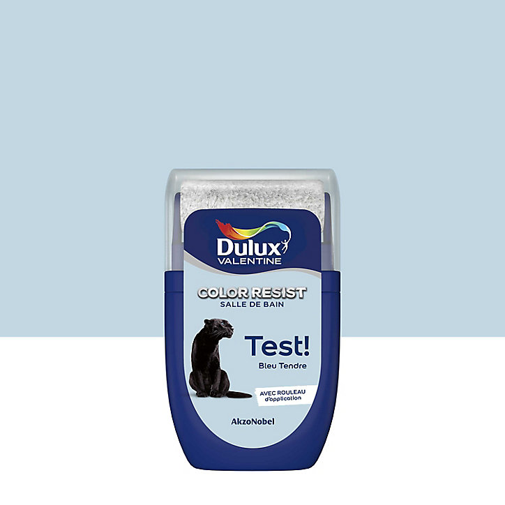 Testeur de peinture Color Resist salle de bains Dulux Valentine satin bleu tendre 30ml