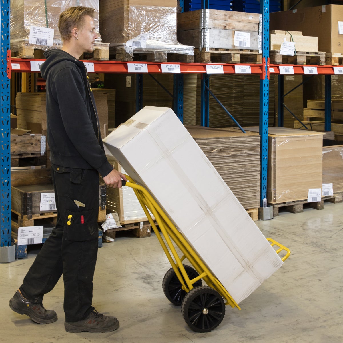 Kongamek bagage- en steekwagen, opvouwbaar, gemaakt van stalen buizen in klassiek design, 800x560x1125mm, draagvermogen 250kg