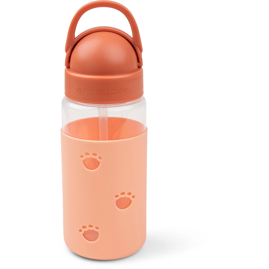Done by Deer™ Trinkflasche Easy-grip mit Strohhalm, Elphee Papaya
