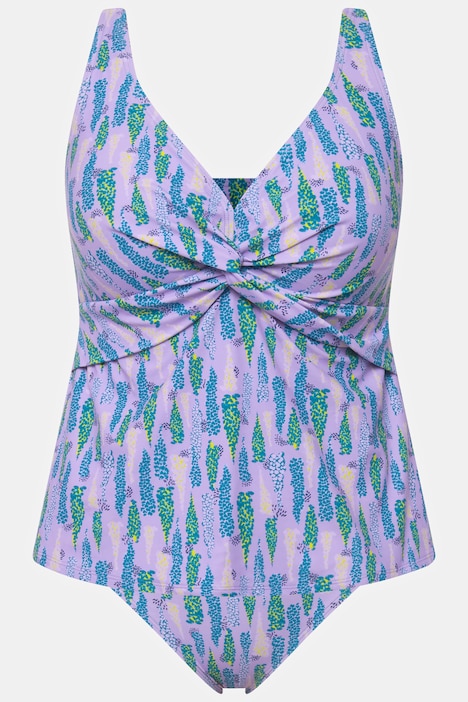 Tankini, Lupinen, drapiert, Softcups, längeres Top