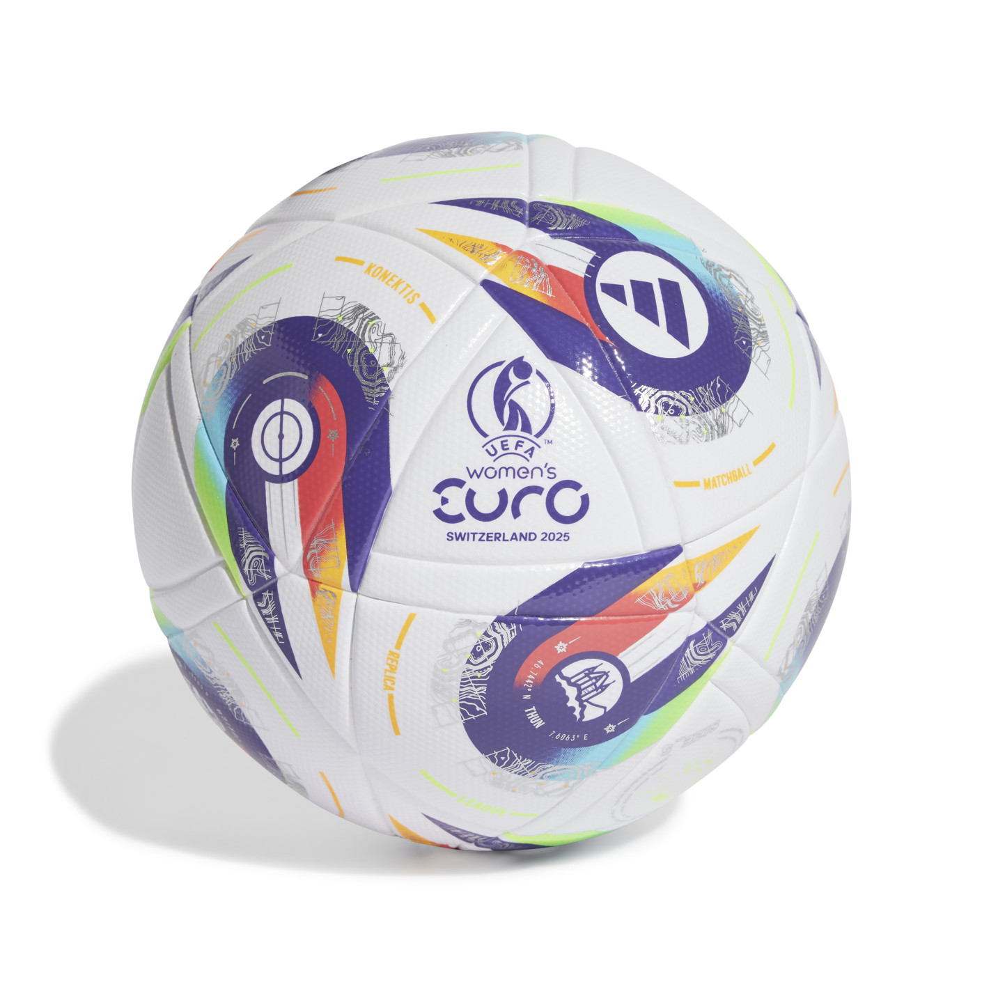 Adidas Women's EURO25 League Voetbal Maat 5 Wit Paars Geel