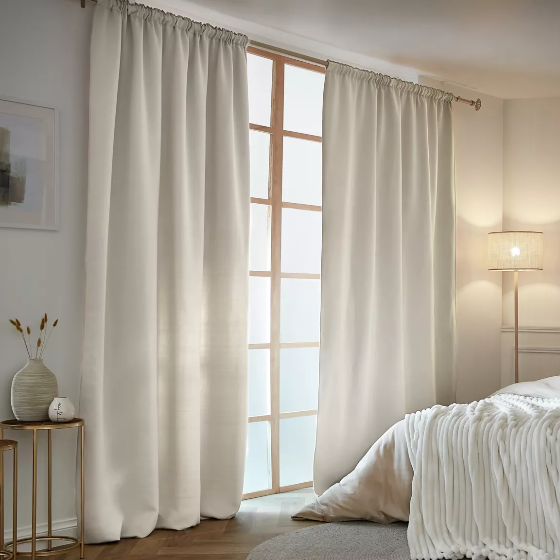 Rideau obscurcissant thermique galon fronceur (140 x 240 cm) Calore Beige