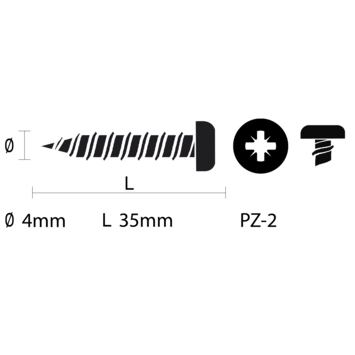 KARWEI unischroef cilinderkop rvs 4x35 mm (10 stuks)