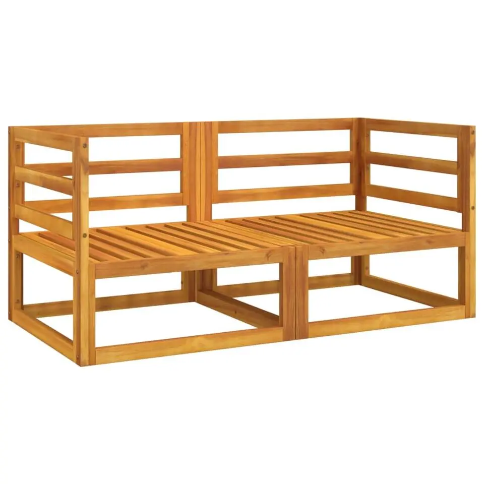 vidaXL - Hoekbanken sectioneel - Taupe - Acaciahout - 2 stuks