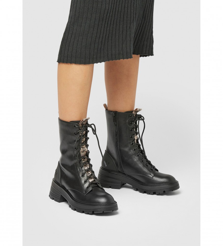 Botas pretas de cano curto Pepe Jeans Soda Block