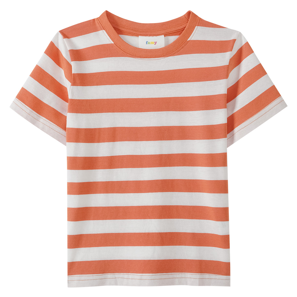 Famy 3 Jungen T-Shirts in verschiedenen Dessins orange / dunkelblau / königsblau