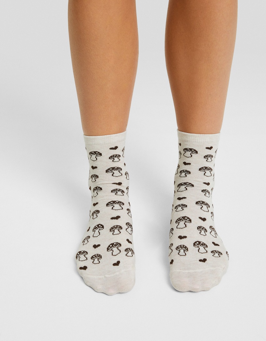 Pacote com 3 pares de meias estampadas