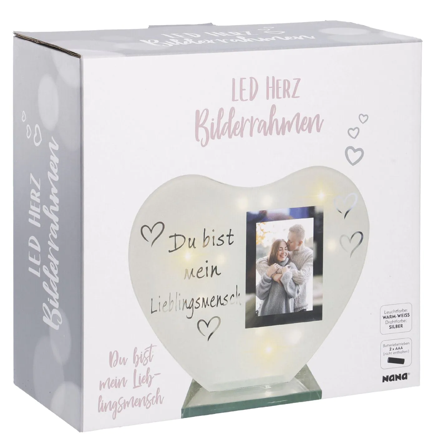 LED-Bilderrahmen Herz, Lieblingsmensch