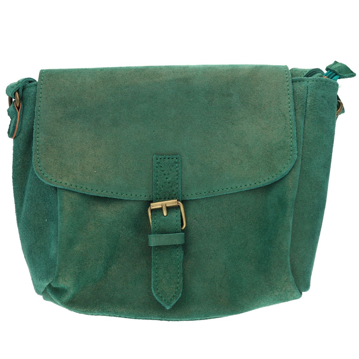 Sacoche cuir une boucle vert pailleté Maison Suzanne