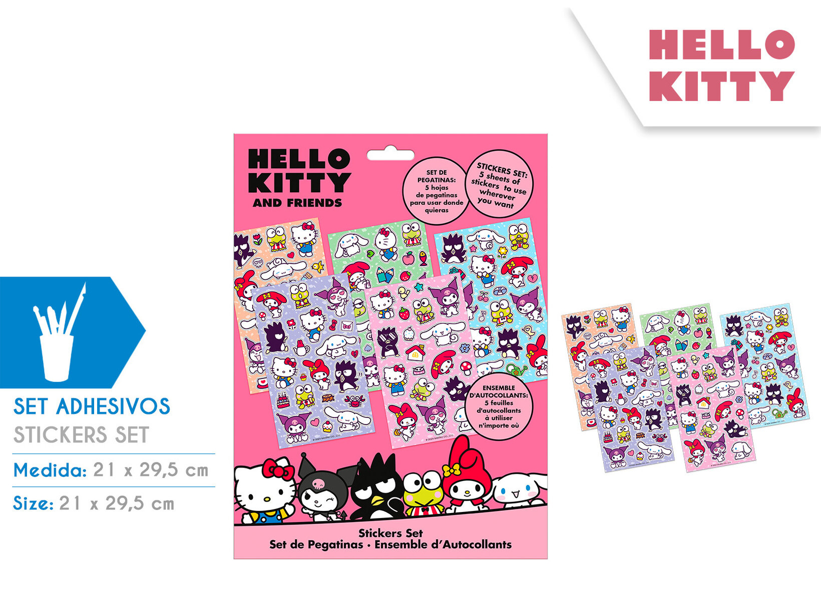 SET AUTOCOLANTES HELLO KITTY