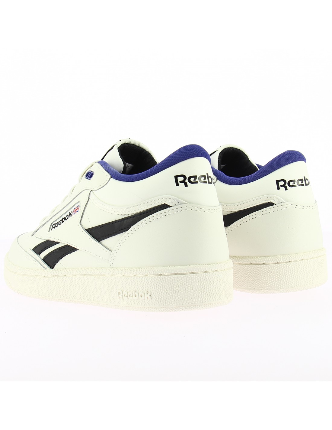 reebok sneakers mixte club c mid revenge cuir blanc/noir