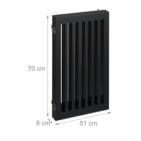 Sort sikkerhetsport med dør 70 cm