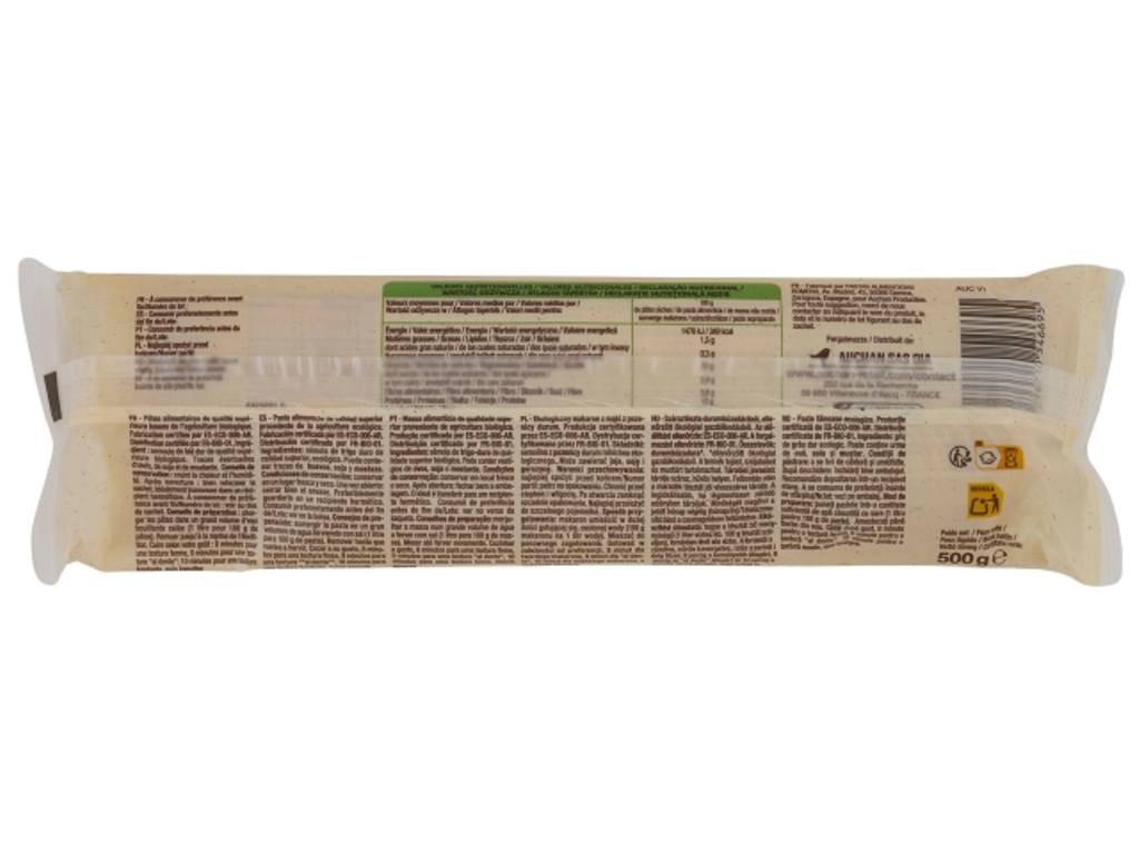 ESPARGUETE AUCHAN BIO 500 G