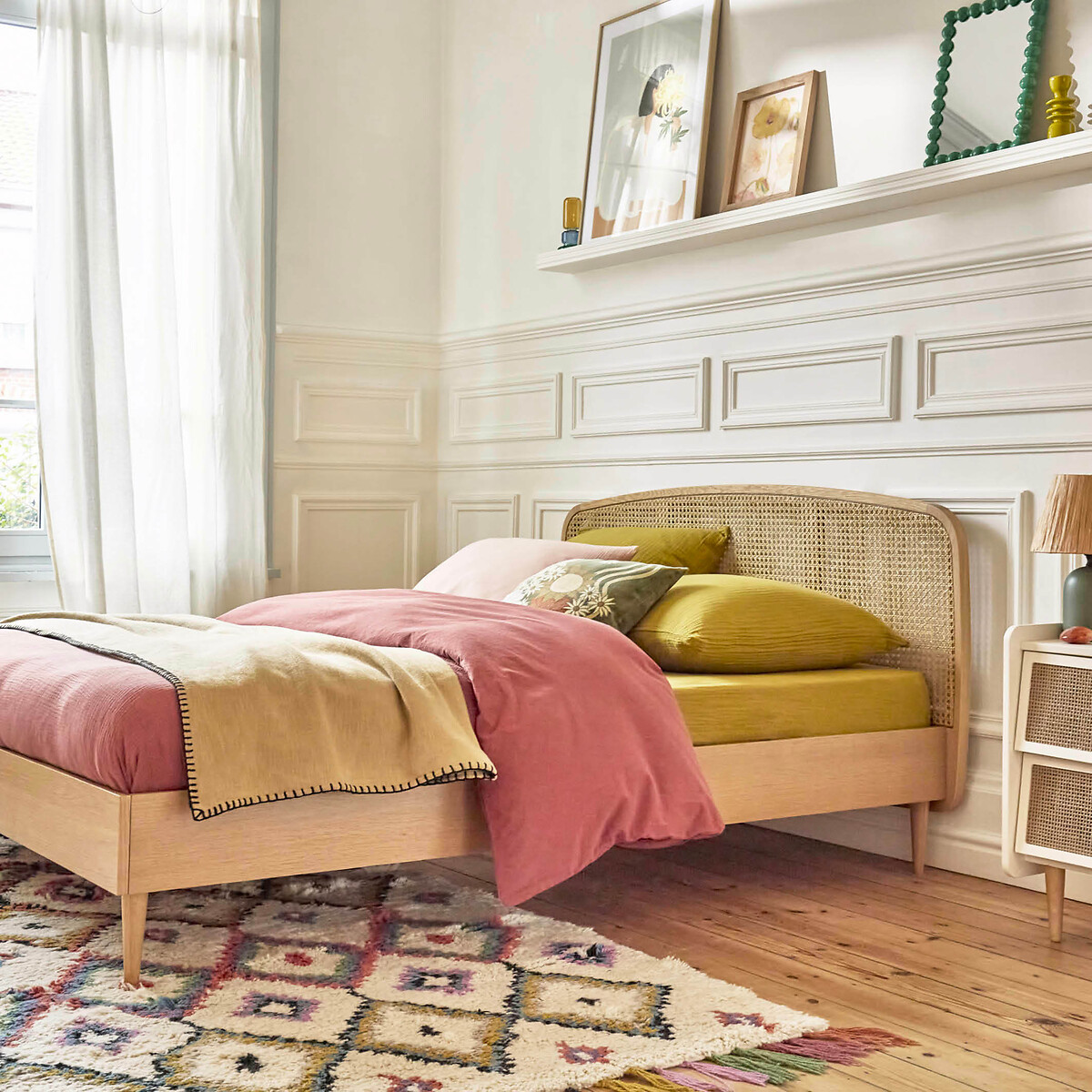 LA REDOUTE INTERIEURS<br>Cama de vime com estrado de ripas, Buisseau