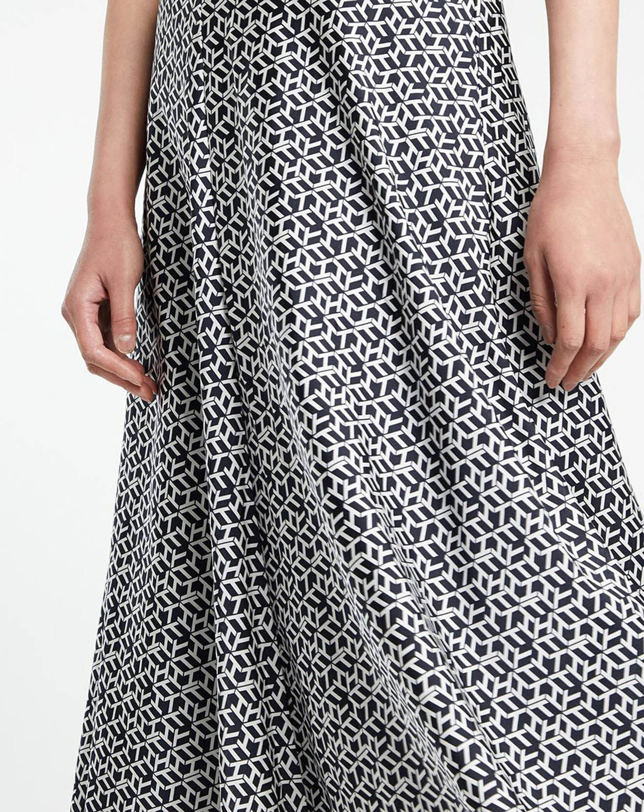 Tommy Hilfiger Jupe midi fluide Icon imprimée noir/blanc