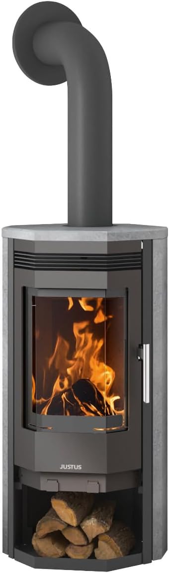 Justus 6531 22 Usedom 5 Kaminofen Stahl Gussgrau/Speckstein/A+