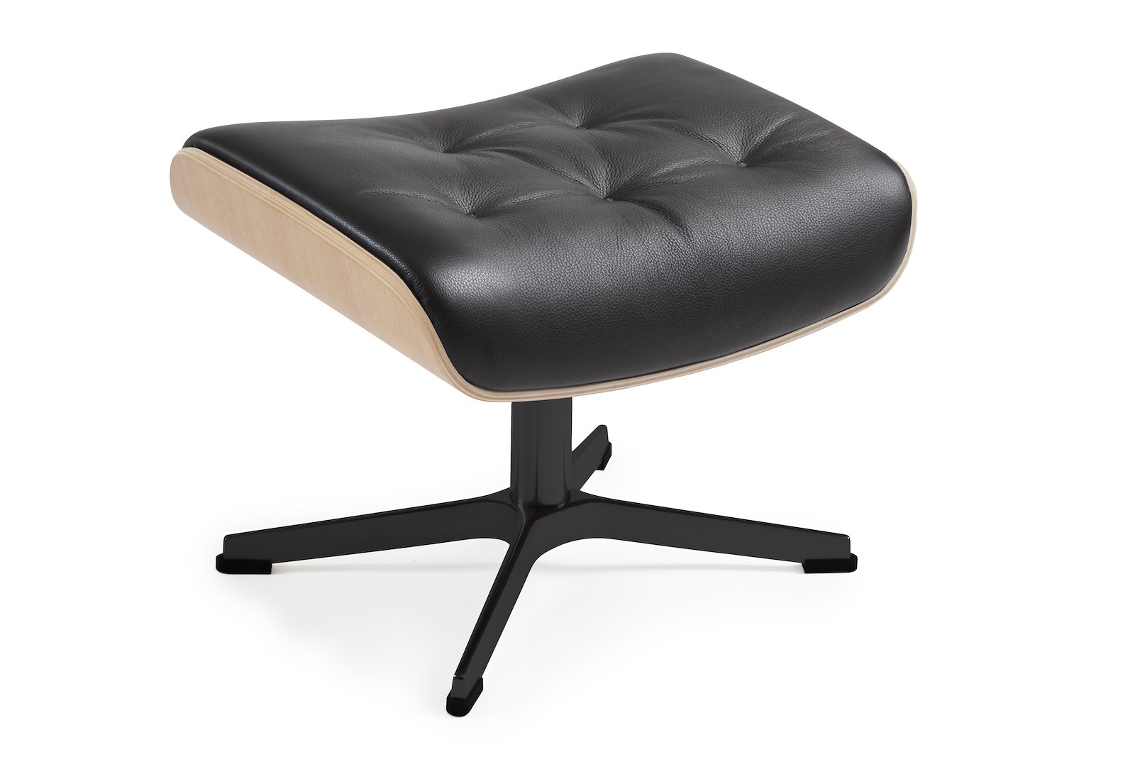 Air krakk med pikering I hud Zero 2534-89 Black, Standard svingfot sort alu. Skrog i ubehandlet eik