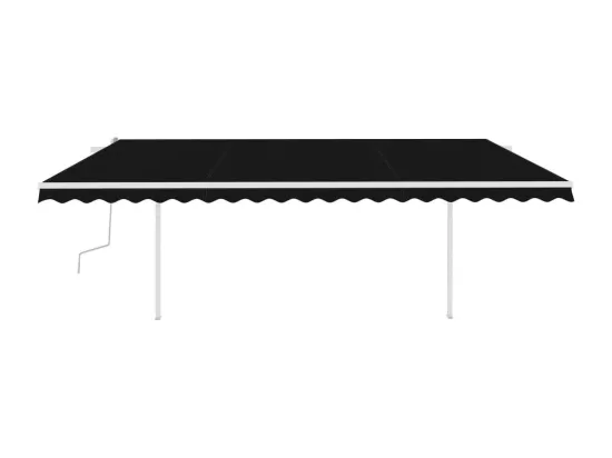 Auvent manuel rétractable avec LED 5x3,5 m Anthracite