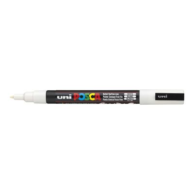 Uni POSCA PC-3M - Pack de 4 marqueurs - noir, argent, blanc, or