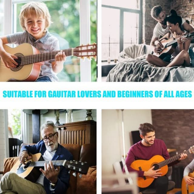 Guitarstrenge 2 x 6 stk med 4 fingerbeskyttere MultiColor