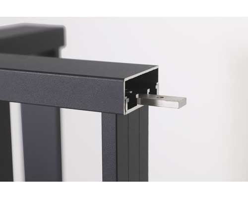 Pertura Triton antraciet L-vormige aluminium leuning complete set voor vloermontage, 2,5 m