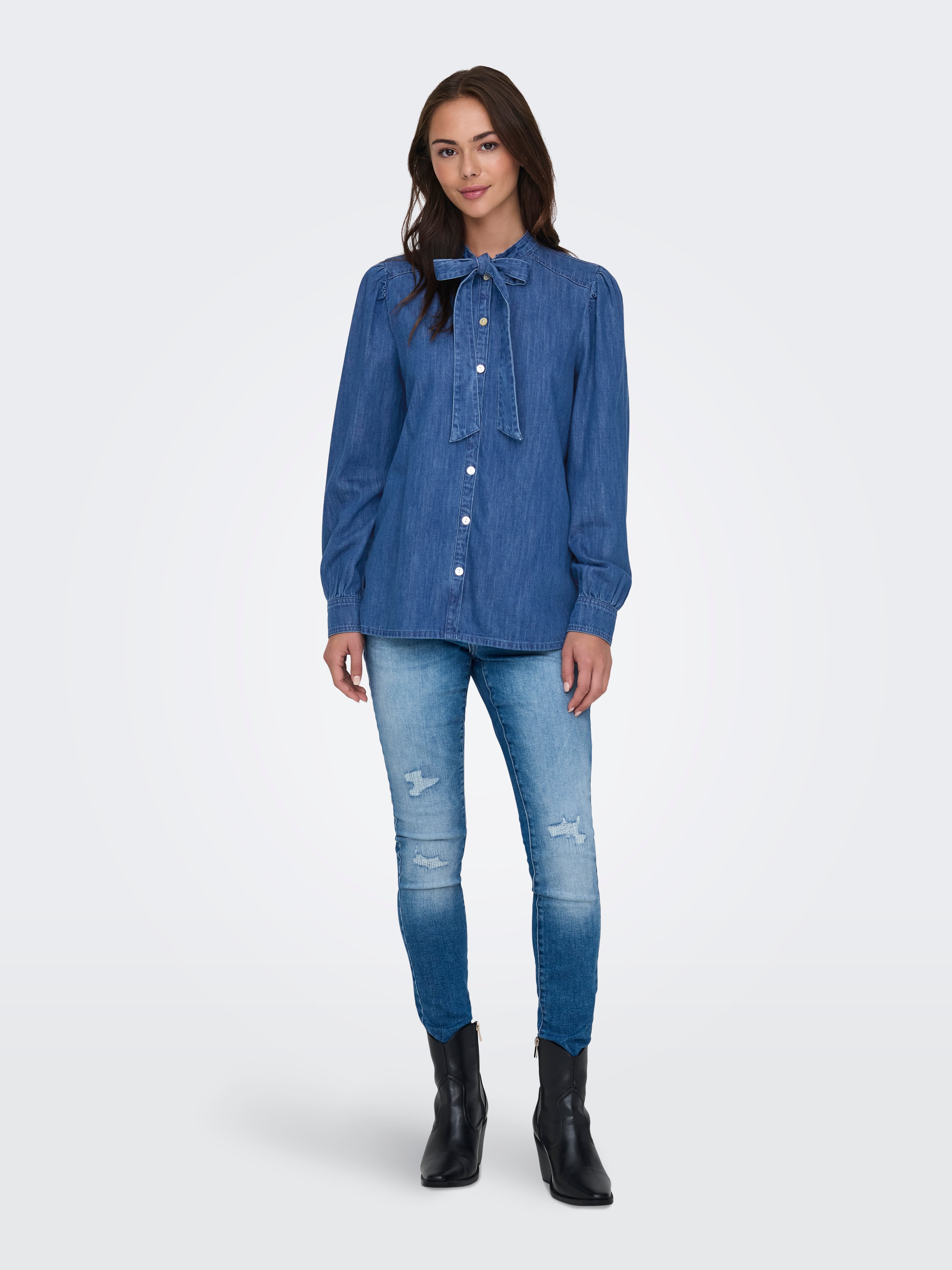 ONLAKIRA Jeanshemd Medium Blue Denim