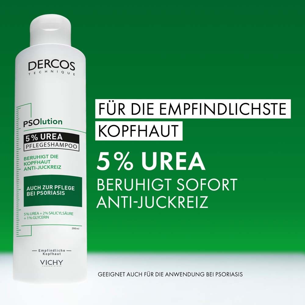 Vichy DERCOS Psolution Pflegeshampoo: Beruhigendes Pflegeshampoo mit 5 % Urea gegen trockene juckende Kopfhaut – für empfindliche Kopfhaut geeignet