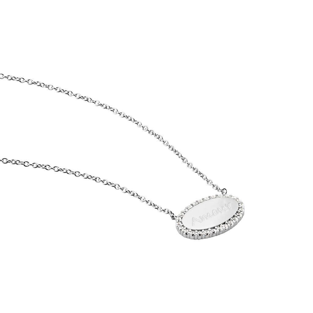Collier Argent Blanc Ankur Oxydes De Zirconium