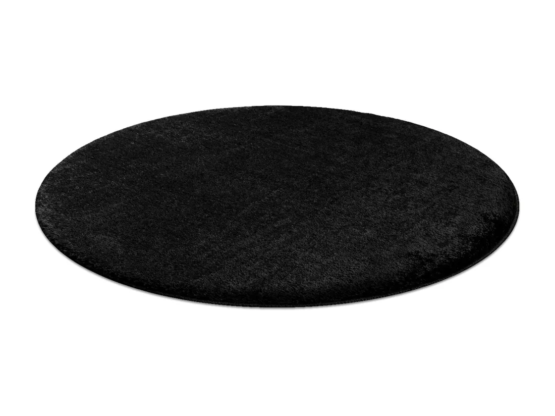 Tapis de salle de bain SANTA cercle plaine, antidérapant, doux - noir cercle 100 cm