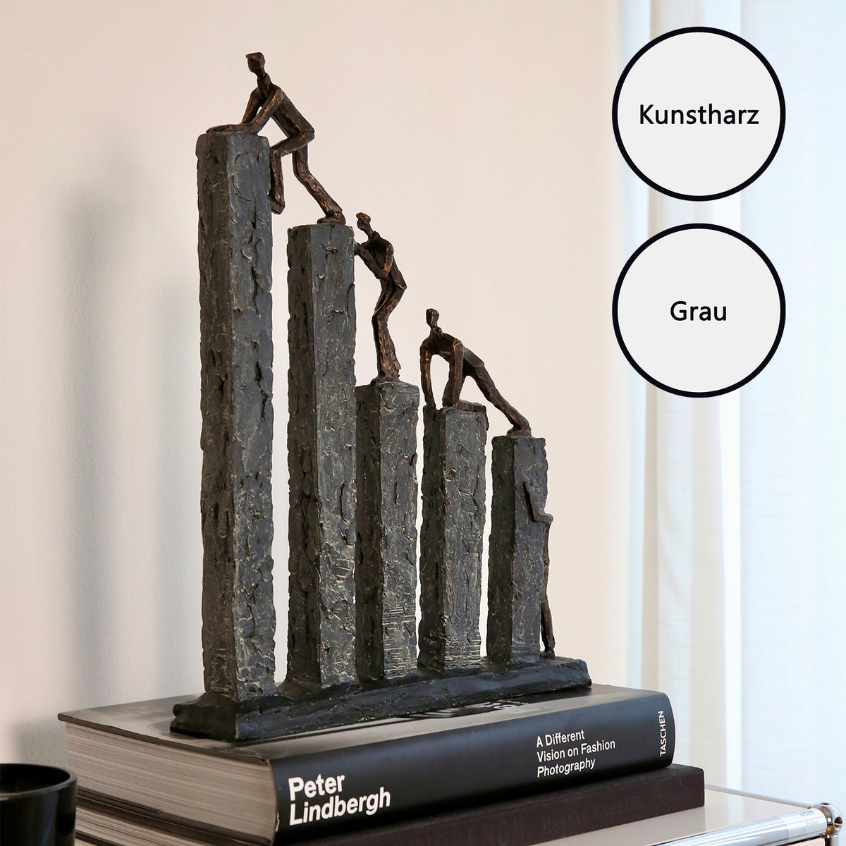 Sculptuur GILDE Decoratie Hoogte 43cm Breedte 31cm bronskleurig, grijs kunsthars