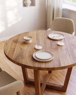 Kave Home Esstisch NAHLA rund 120 x 75 cm Akazie braun