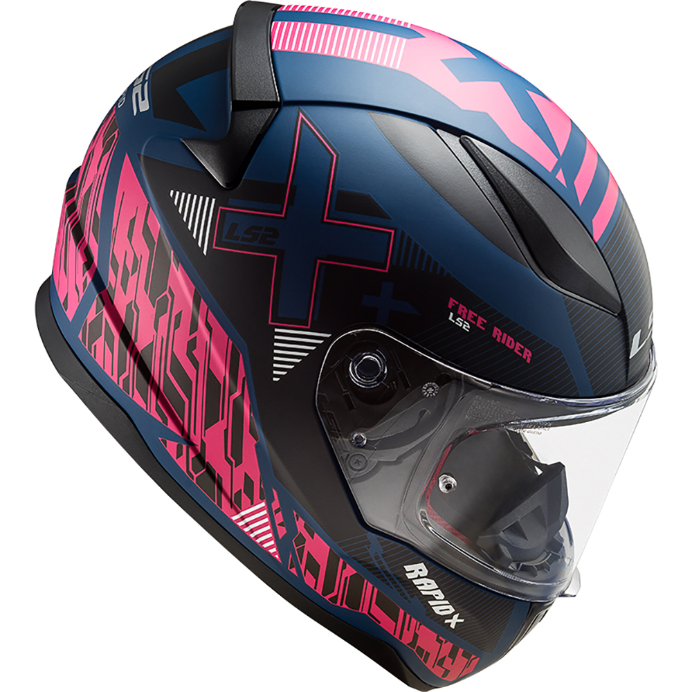 LS2 - Casque FF353 Rapid Xtreet Noir Mat / Bleu / Rose
