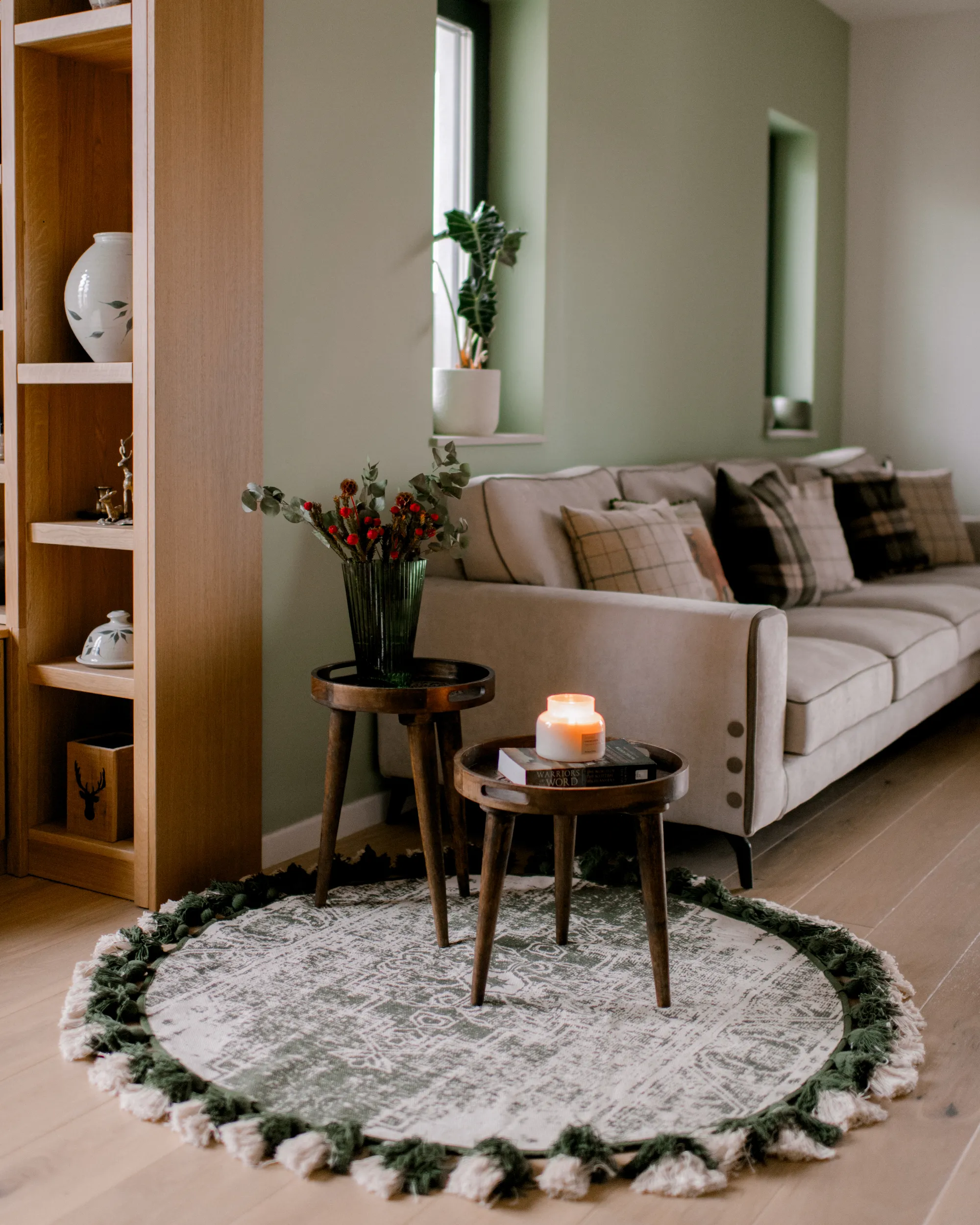 Vloerkleed KAHTA Groen ø 120 cm Katoen