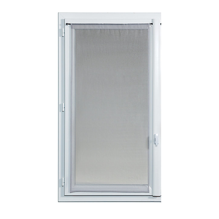 Paire de vitrage polyester Charlotte gris l.60 x H.160 cm