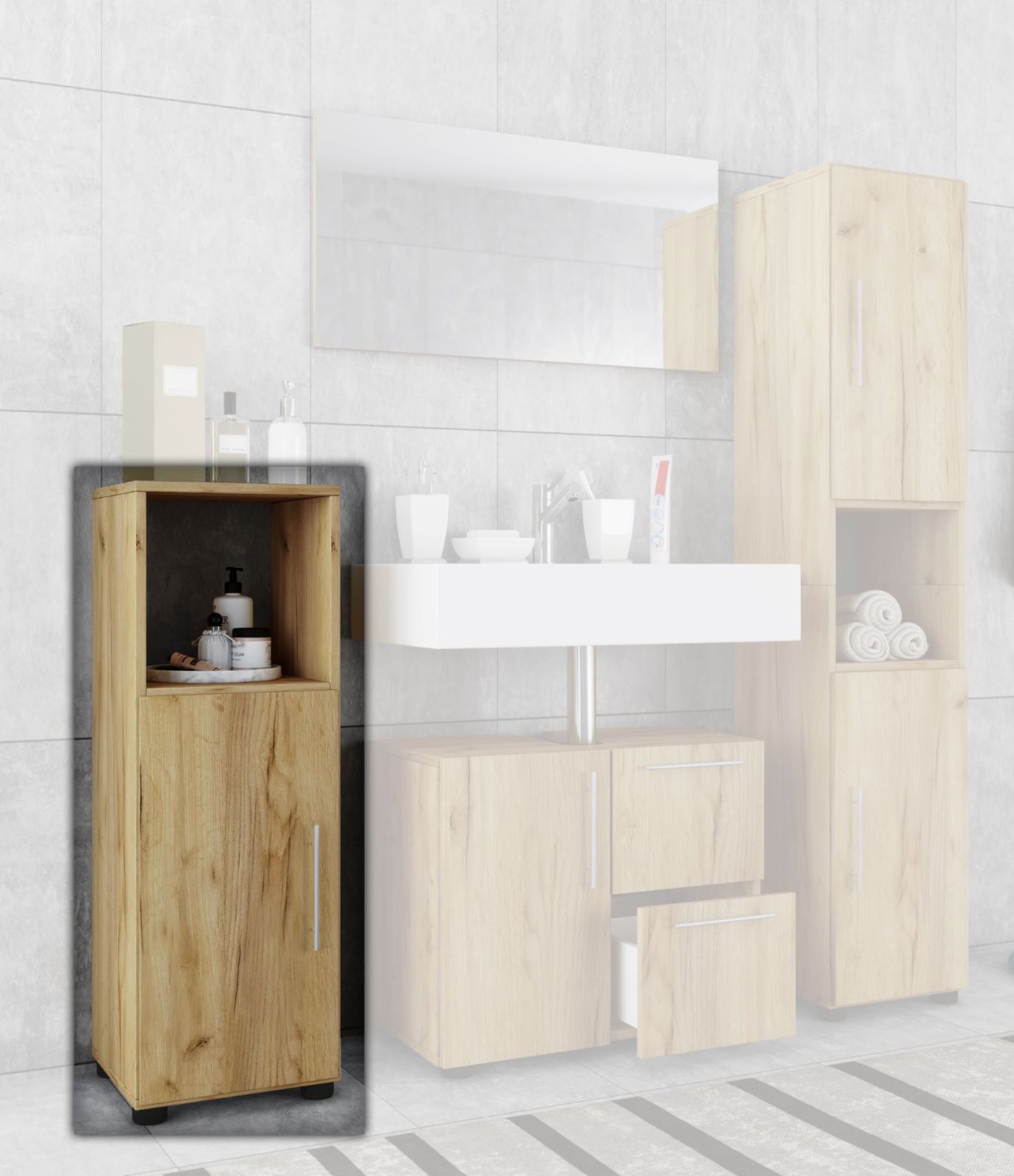 Midischrank FLANDU - Honig Eiche - 31 cm