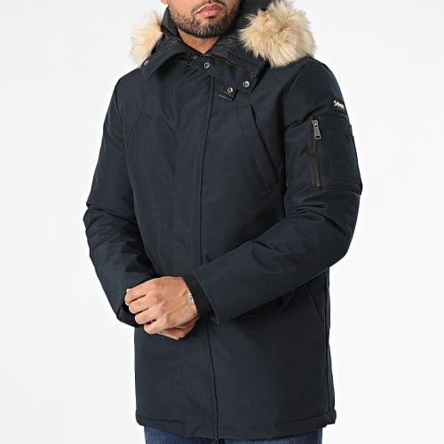 Parka Fourrure Nelson 20 Bleu Marine