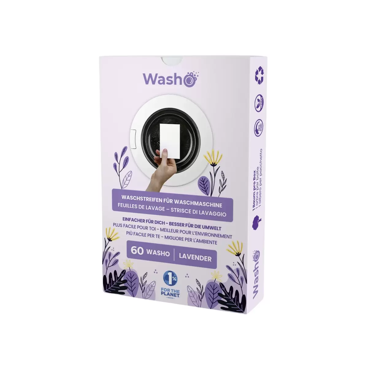 Waschstreifen Lavendel Washo weiss