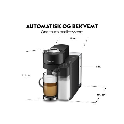 Nespresso Vertuo Lattissima Kaffemaskine, Blank Sort