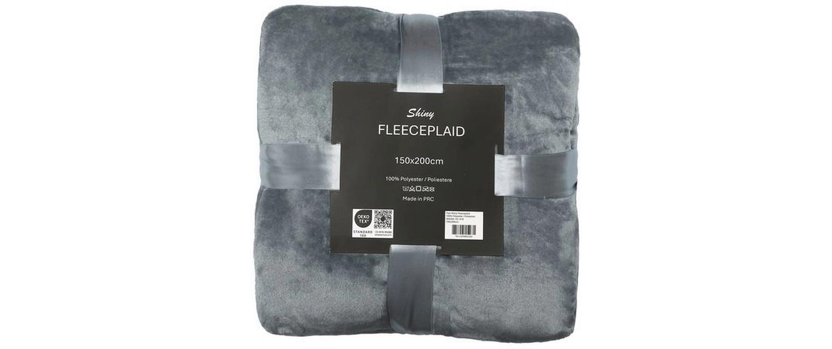 Decke Shiny 150 x 200 cm, SilberFlanelldecke, 100% Polyester