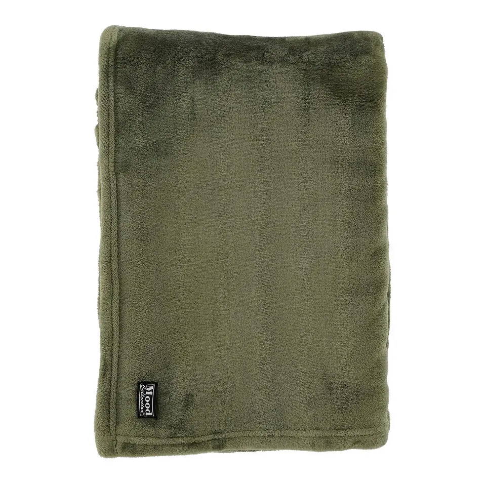 In The Mood Collection Famke Fleece Plaid - 180 x 130 cm - Donkergroen