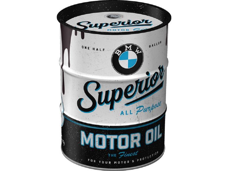 Nostalgic Art Spardose BMW Superior Schriftzug Sparkasse in Ölfass-Form