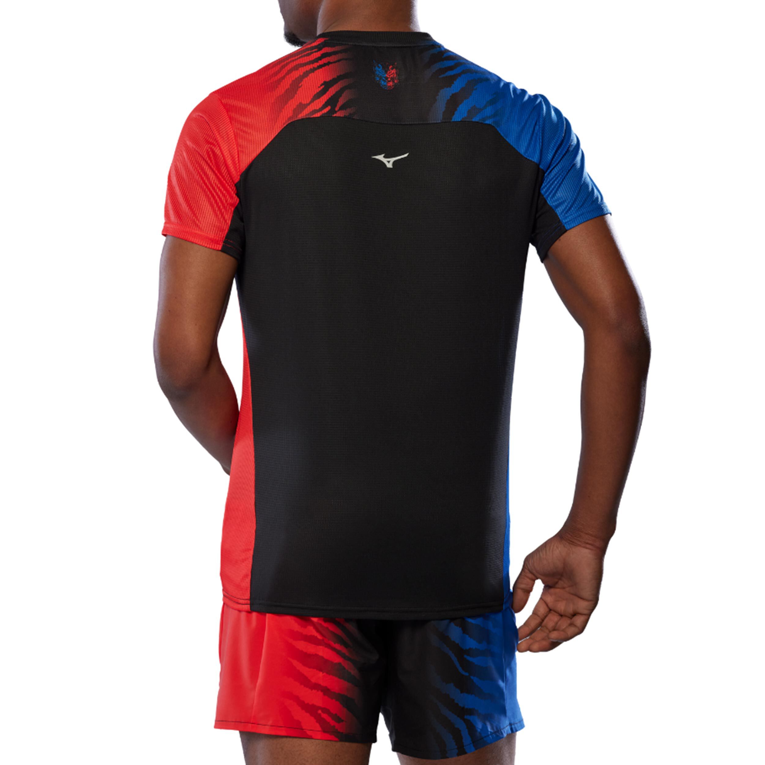 Mizuno DryAeroFlow Graphic Tee Maillot De Course Hommes - Noir , Rouge